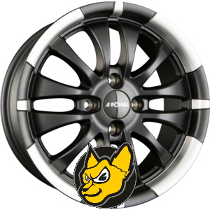 RONAL R59 jetblack-matt-hornkopiert 6.00 x 15 ET 45.00 4x100 matn ern jantar s letnm okrajem