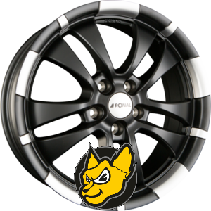 RONAL R59 Jetblack-Matt-Hornkopiert 7.00 x 16 ET 40.00 5x114.3 matn ern jantar s letnm okrajem